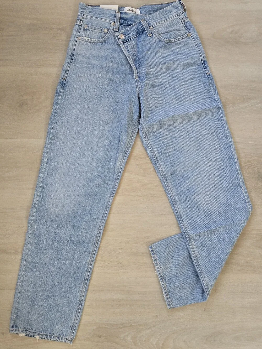 NWT AGOLDE Criss Cross Upsized Jeans Suburbia High Rise Straight 24